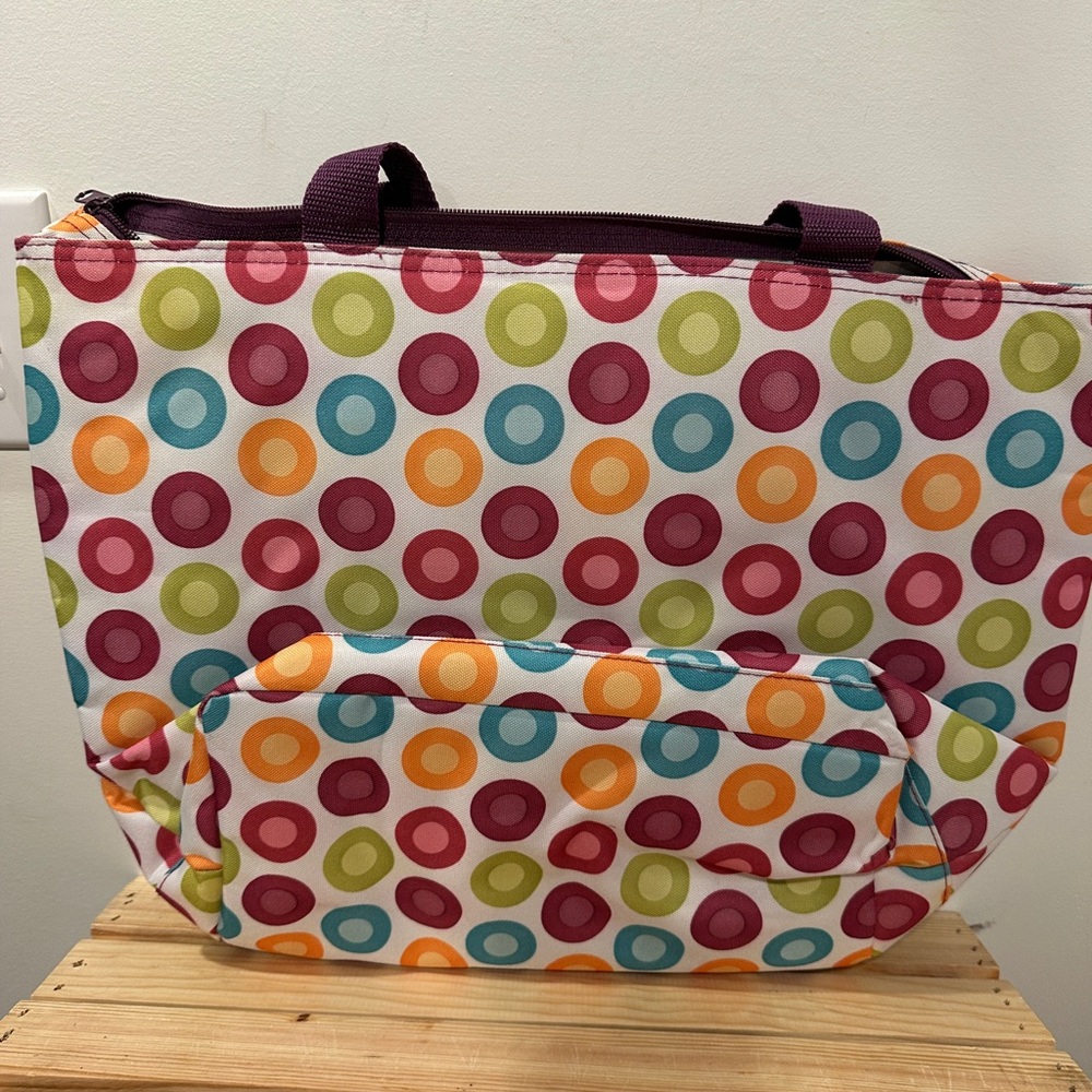 NEW Cool2Go Colorful Polka Dot Cooler Insulated Tote Bag - Picture 3 of 7